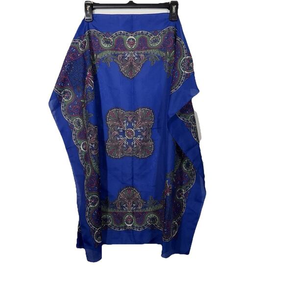 Blue Paisely Scarf 30" Square Floral Retro Vintage Made in Italy Retro Purple - Picture 8 of 10